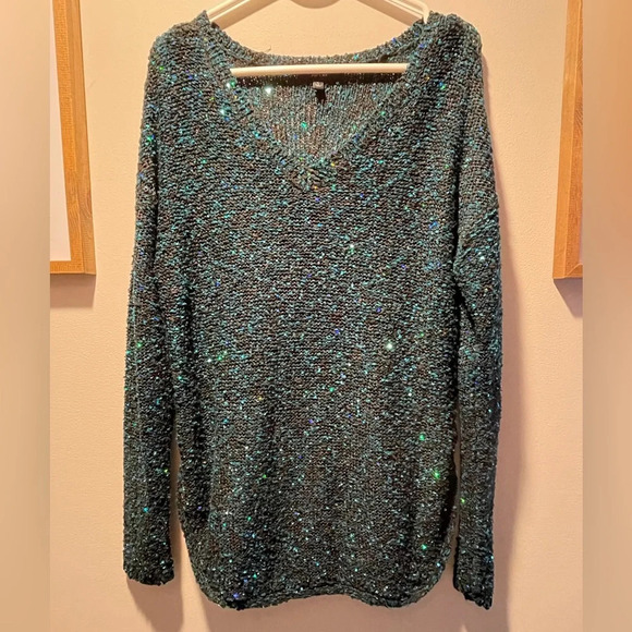 Apt. 9 Navy Sparkle Sweater Womens Size Large - Picture 1 of 5